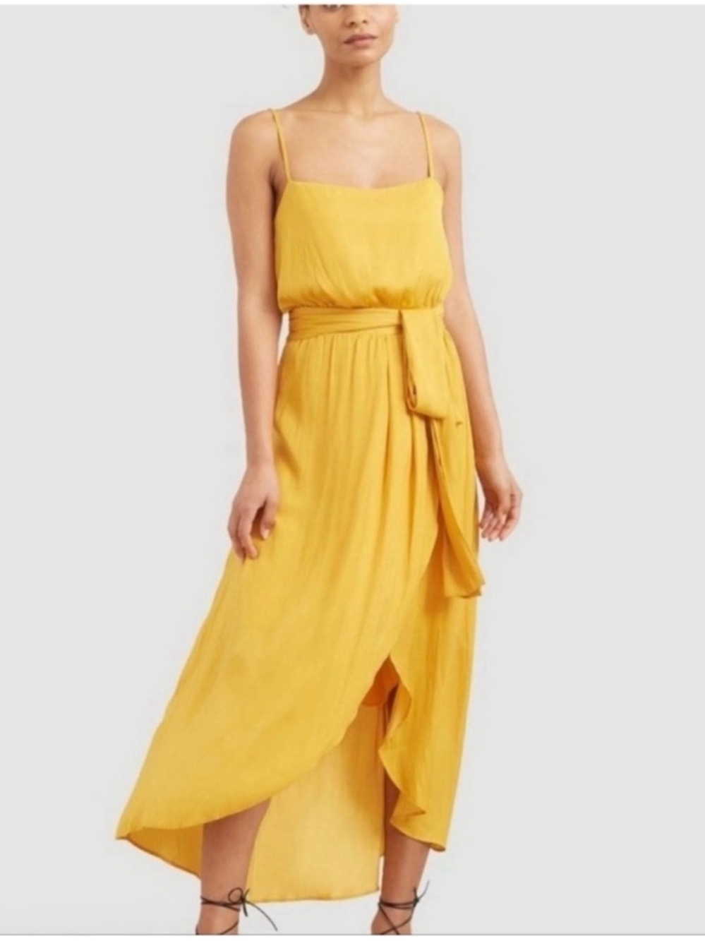 Modern‎ Citizen Mika Layered Dress Yellow Tie Size Large Anthropologie